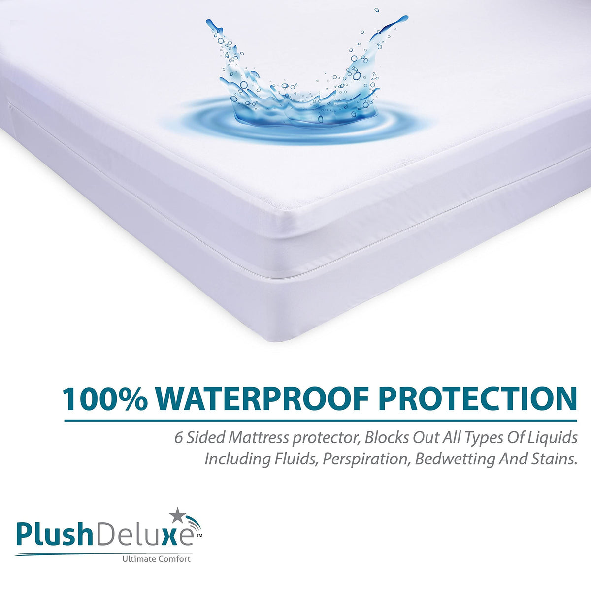 PlushDeluxe noiseless terry fabric reduces movement noises.