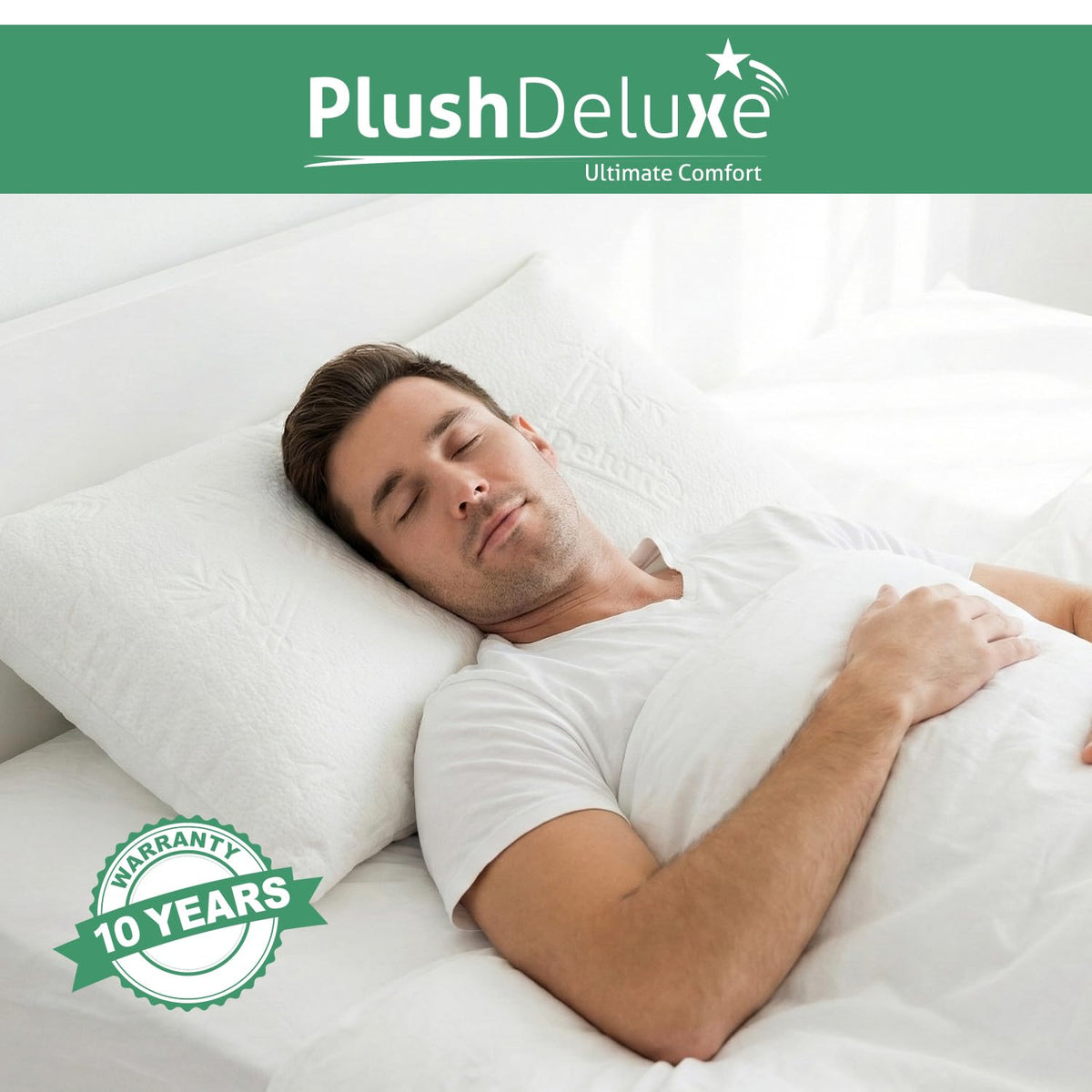 PlushDeluxe 2-pack pillow protectors provide convenient daily protection.
