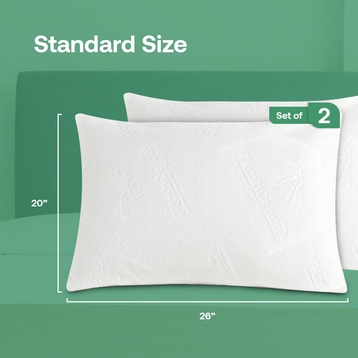 PlushDeluxe secure zippered design offers full coverage for pillows.