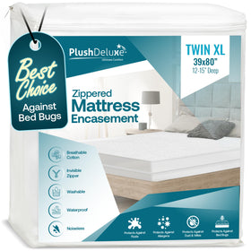 PlushDeluxe Twin-XL zipper encasement protects a 39x80 mattress.