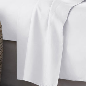 PLUSHY COMFORT luxury king flat sheet folded white presents pristine style