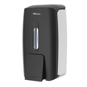 PLUSSEN 800ml wall-mounted dispenser front view for a sleek bathroom look and easy access.