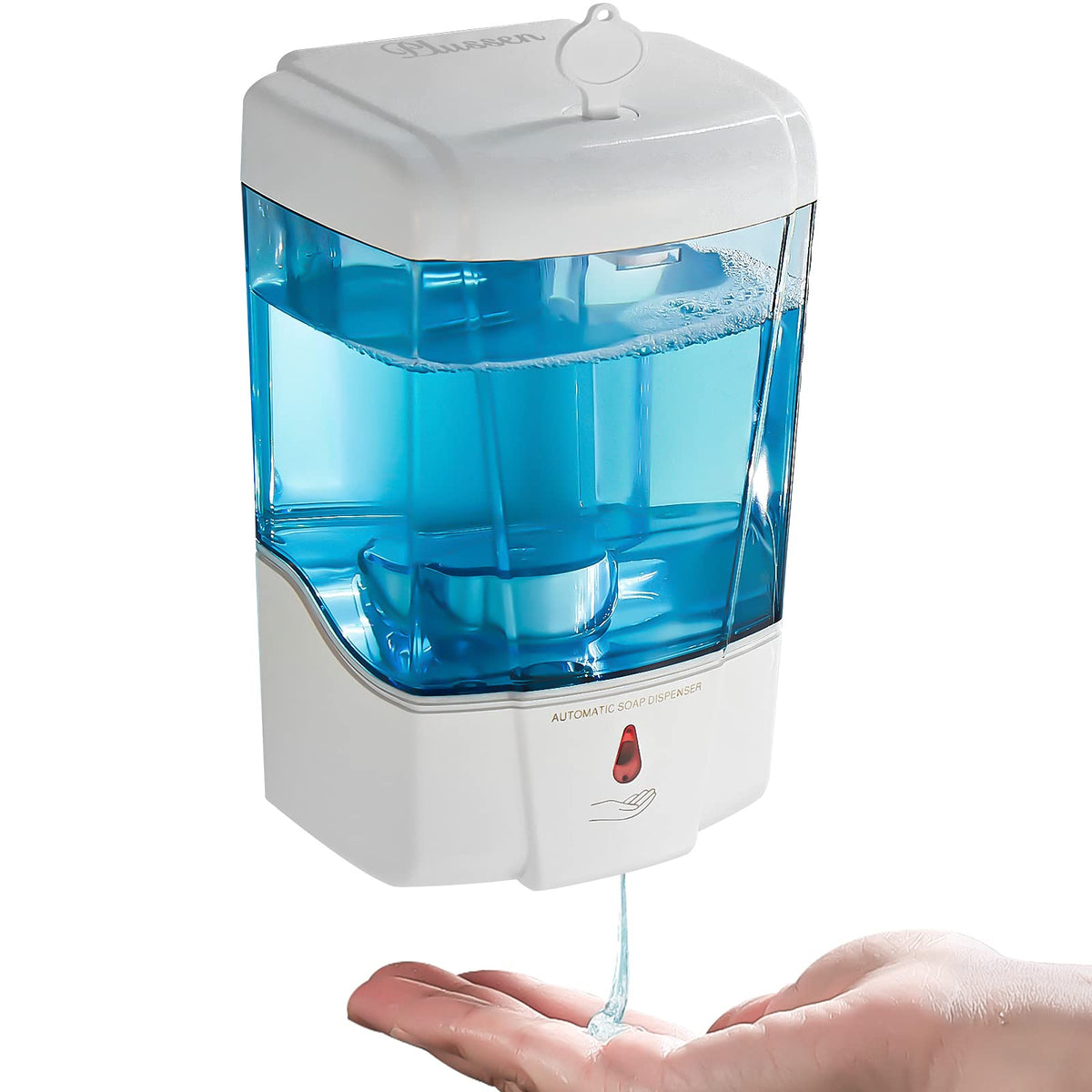 PLUSSEN automatic dispenser wall-mount pour delivers touchless convenience for busy restrooms.