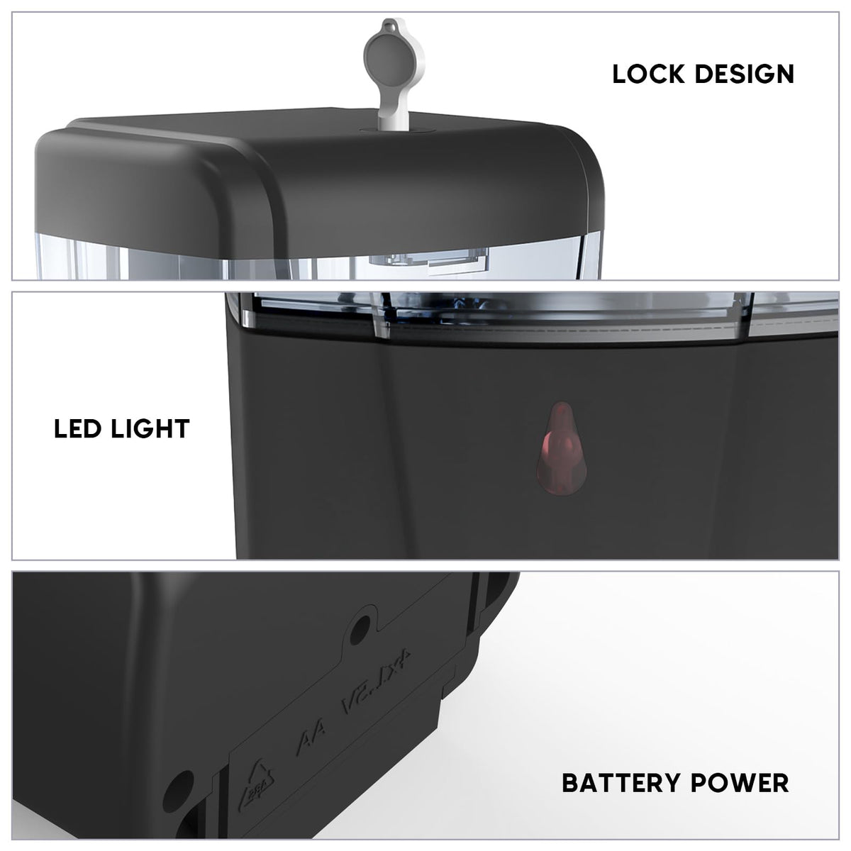 Plussen locking design secures the dispenser in public spaces