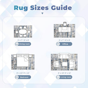 pmtsns Area Rug 5x7 low-pile design resists curling and lies flat.