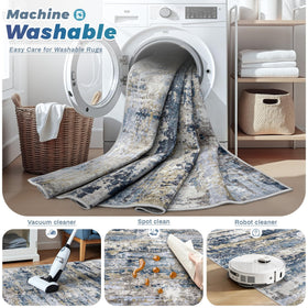 pmtsns Area Rug 5x7 non-slip backing keeps high-traffic areas secure.