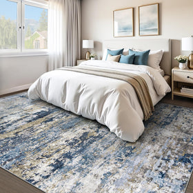 pmtsns area rug 9x12 with a modern abstract pattern that blends with decor.