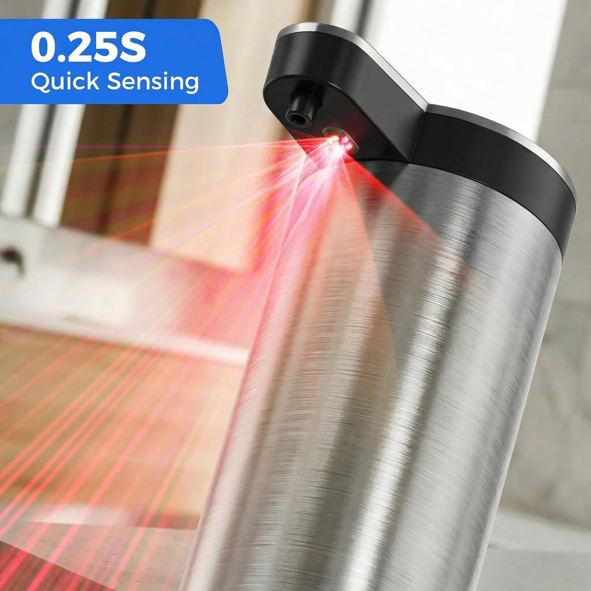 Poaoed IPX5 waterproof design protects internal components near sinks and wet areas.