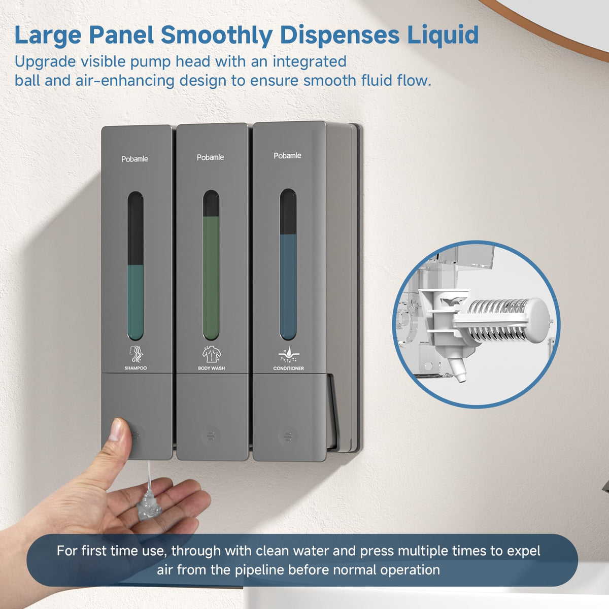 POBAMLE durable ABS plastic body ensures long-lasting bathroom use.