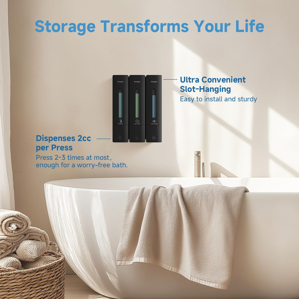 POBAMLE durable ABS plastic construction withstands moisture in daily use.