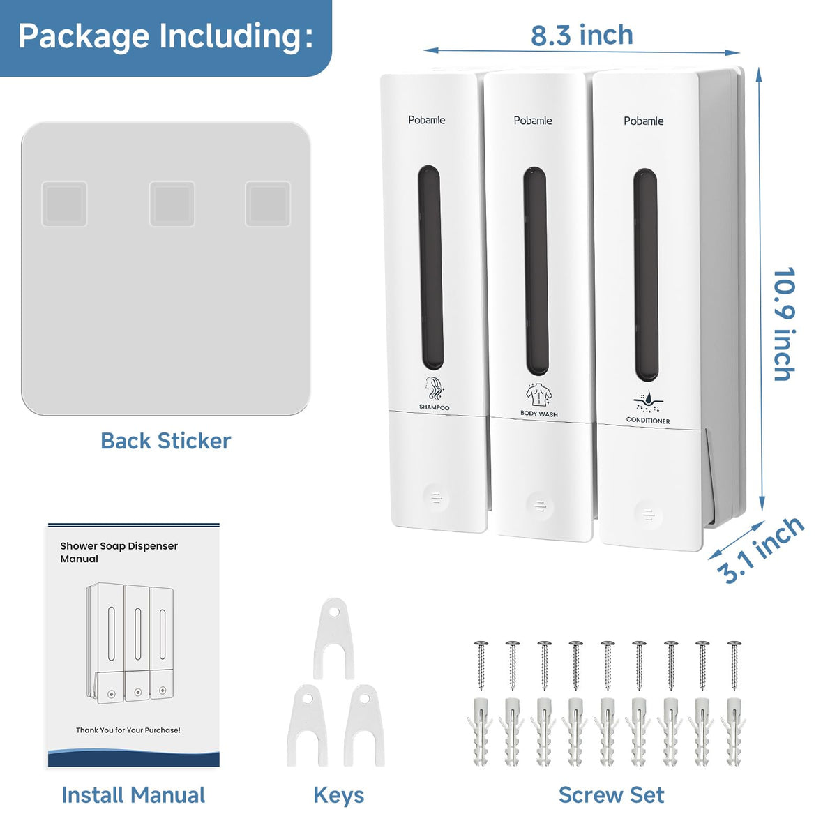 Pobamle transparent windows for quick refills