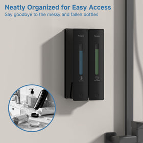 POBAMLE wall mount side view highlighting visible liquid levels for quick refills