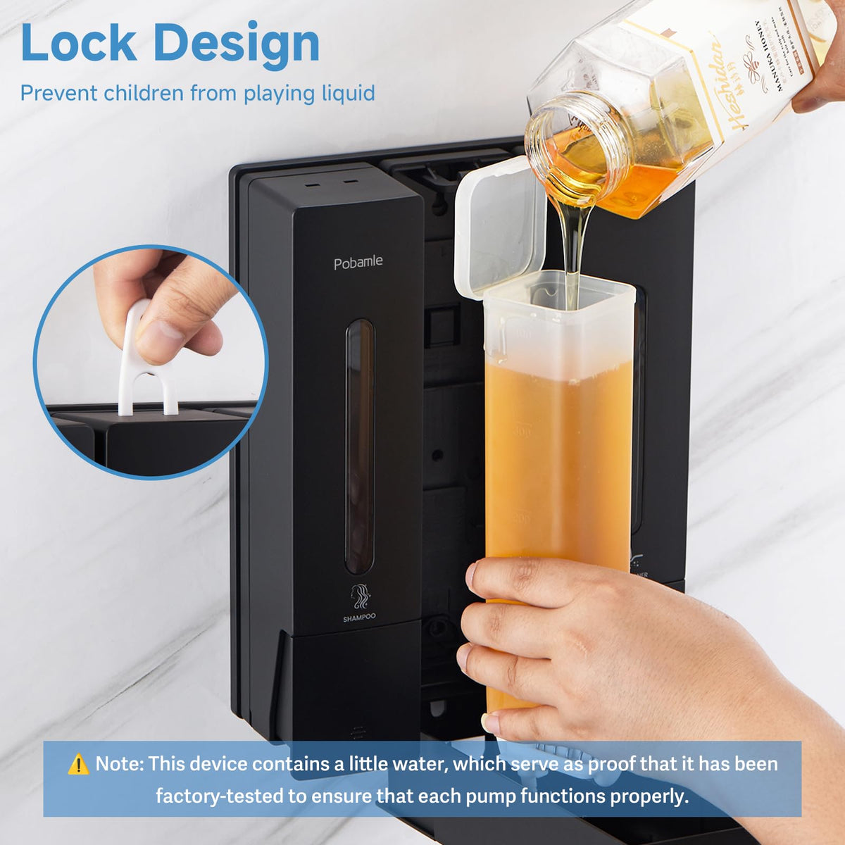 POBAMLE transparent chamber windows let you check liquid levels at a glance.