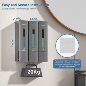 POBAMLE wall-mount bracket no-drill setup for easy bathroom upgrade.