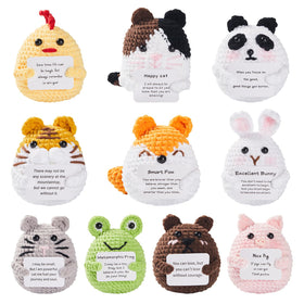PoccroToys crochet cat mini figure for desk decor and keepsake.
