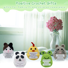 PoccroToys crochet panda mini figure as positive desk companion.