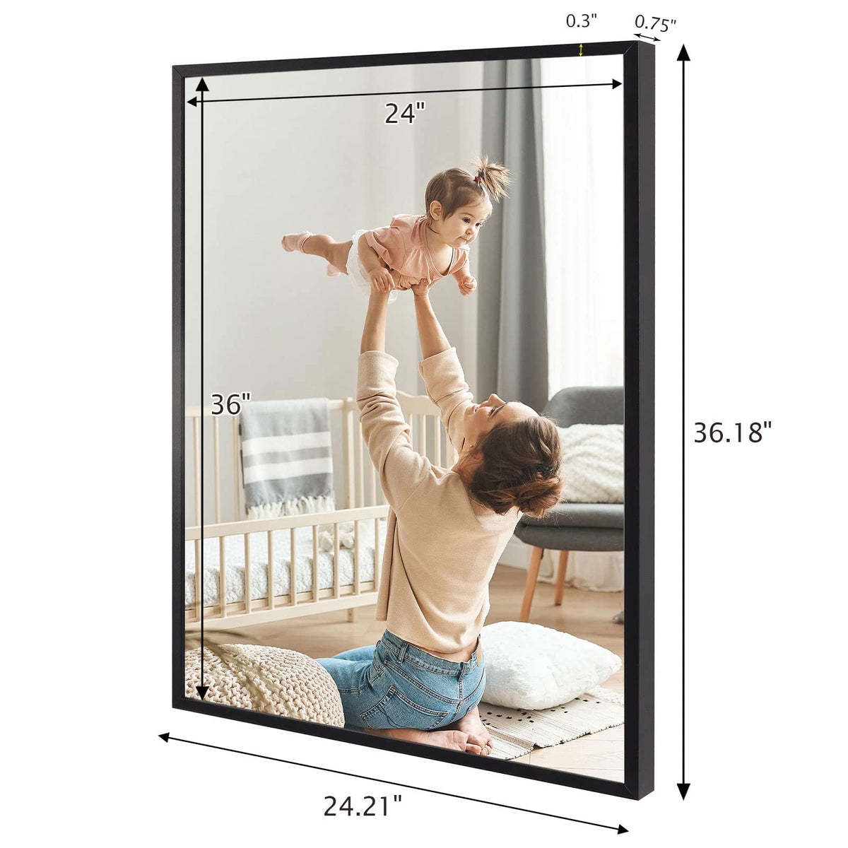 Podronale black poster frame with aluminum profile for durable display.