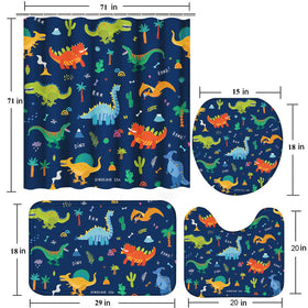 Poedist dinosaur bathroom set helps create a warm, kid-friendly bath space.