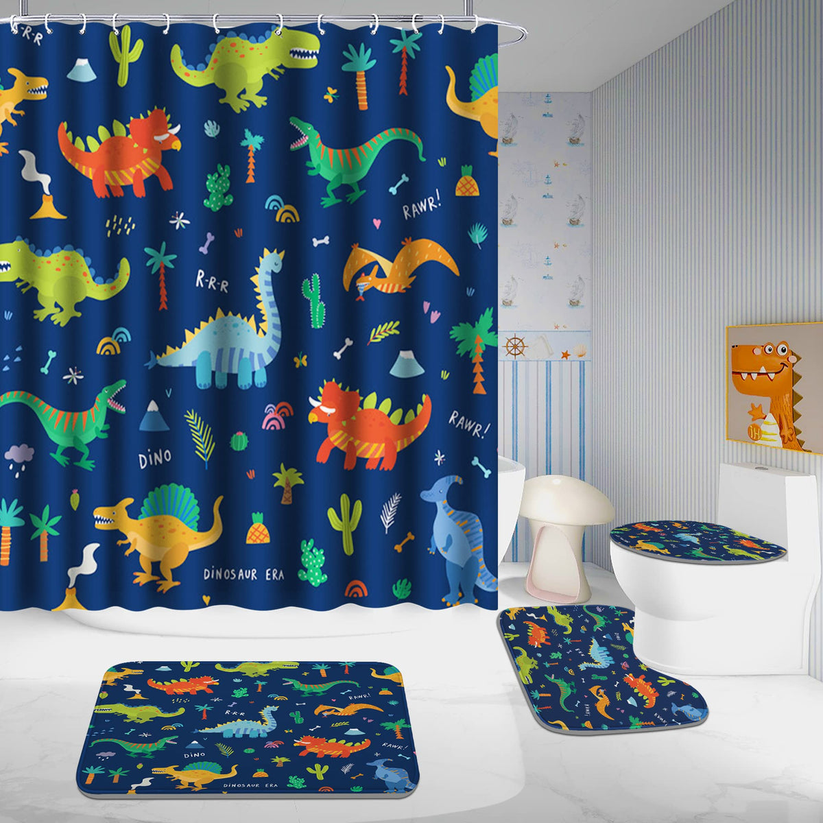 Poedist dinosaur metal hooks offer rust-proof curtain hanging solution.