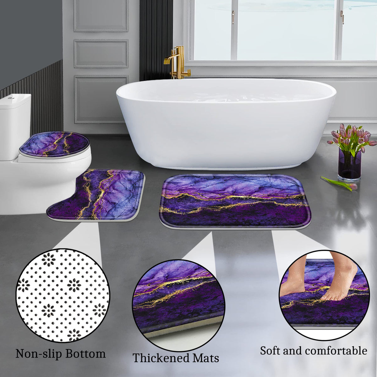 Poedist U shape rug 20x20 keeps floors dry and clean.