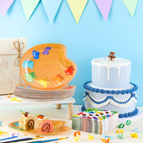 Poen art party decoration kit for a cohesive painterly theme