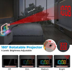 Poeroa projector clock RGB night light creates ambient mood lighting.