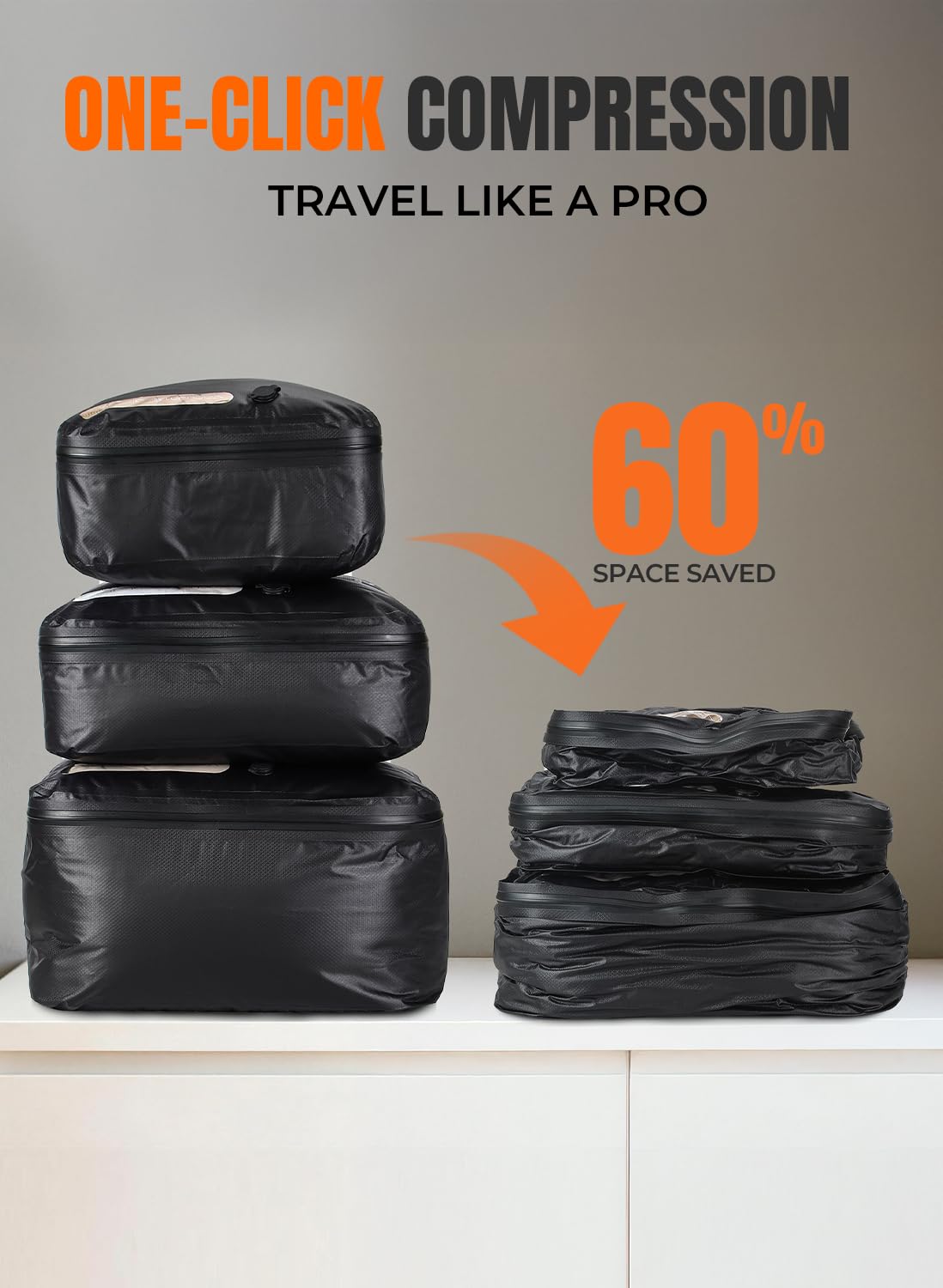 POIXM 180-degree zipper bag enables full access for easy packing.