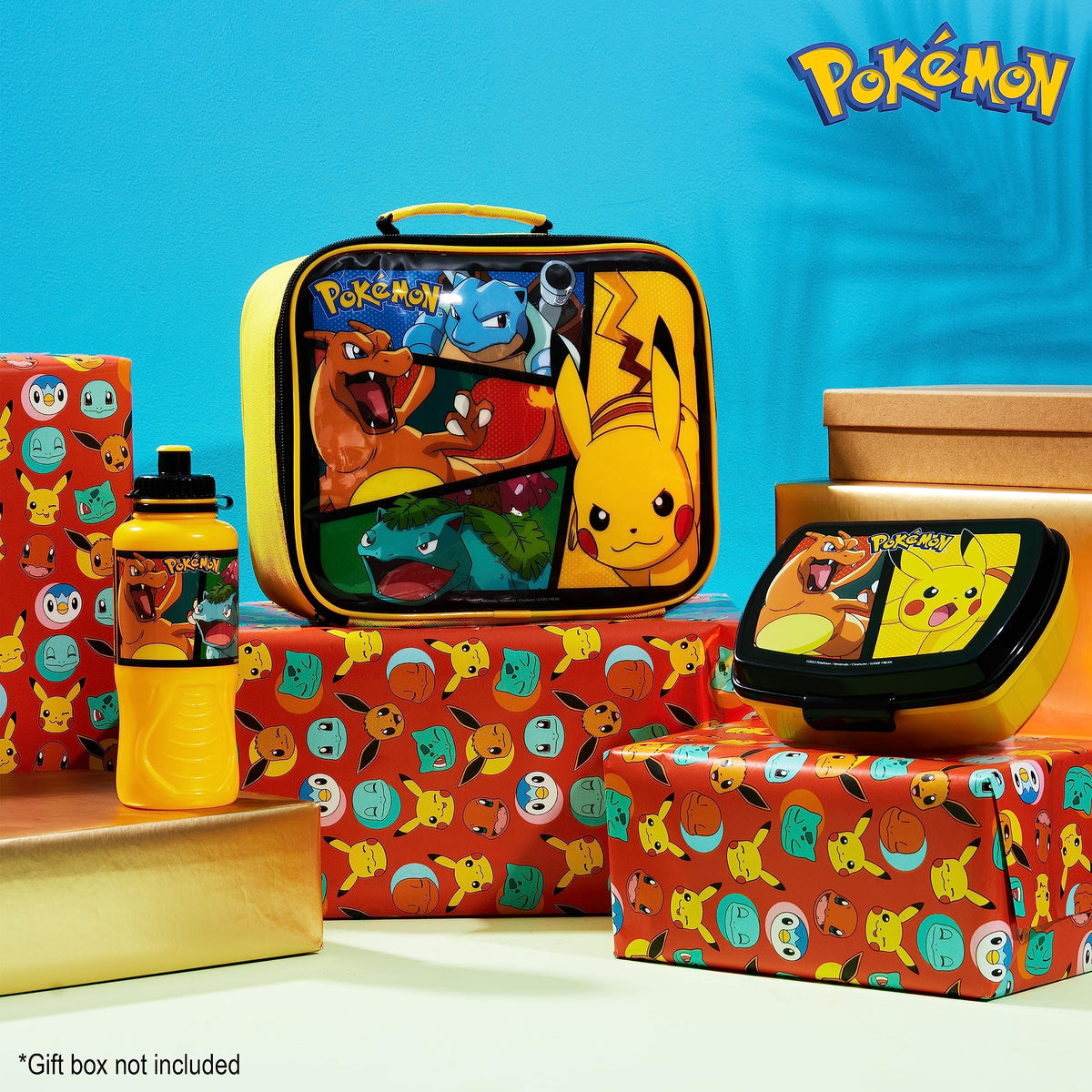 Pokemon Pikachu yellow lunch box is durable for class or field trips.