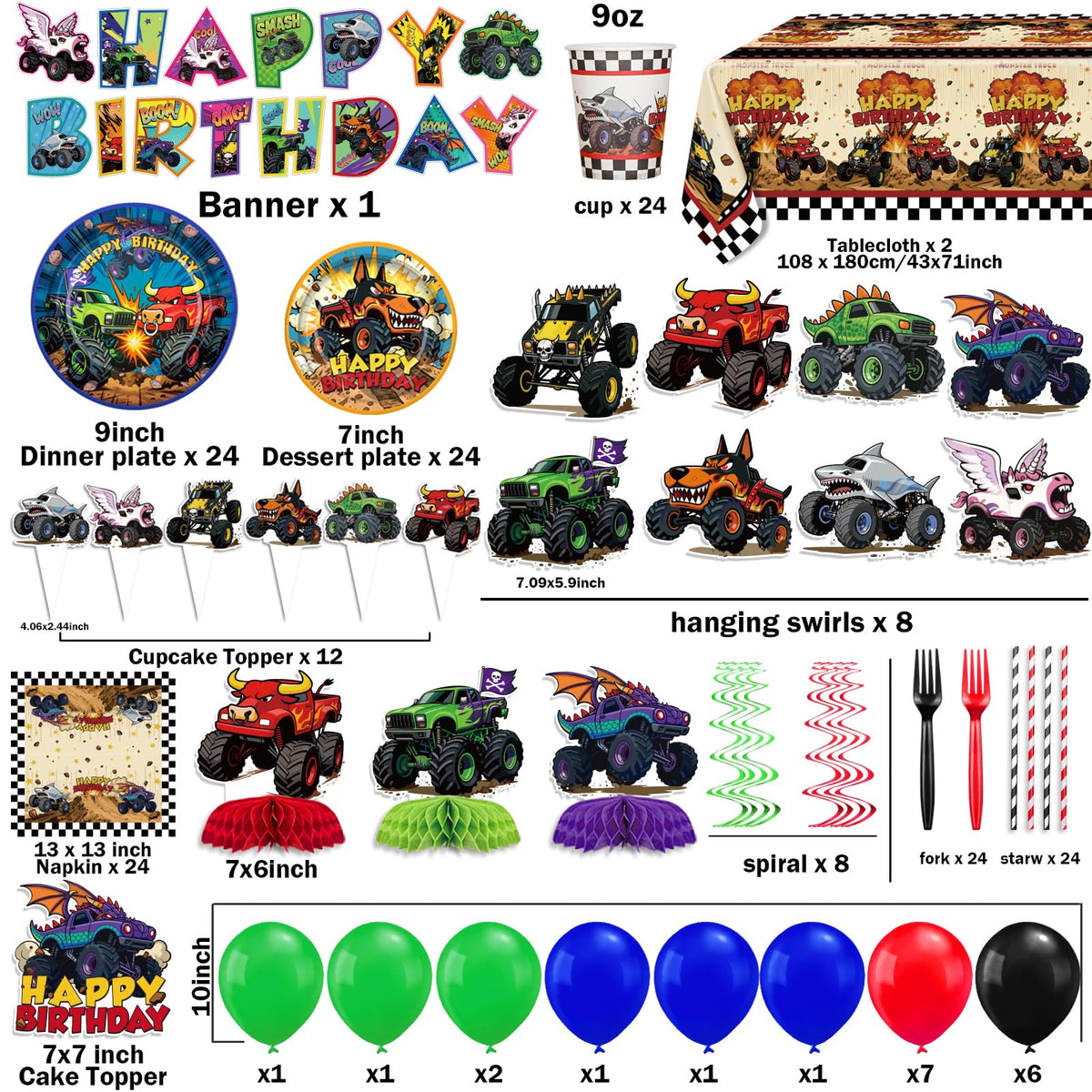 Polinook monster truck cake topper creates a focal cake centerpiece