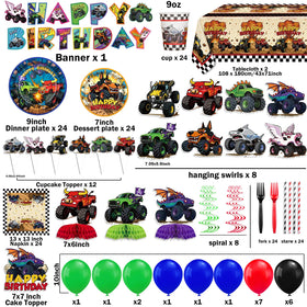 Polinook monster truck cake topper creates a focal cake centerpiece
