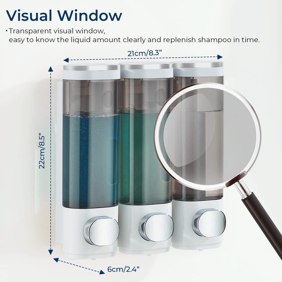 Pollock dispenser chamber shows 300 ml capacity for easy monitoring.