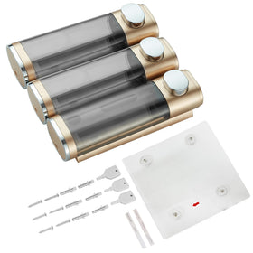 Pollock bathroom dispenser reduces countertop clutter in shower
