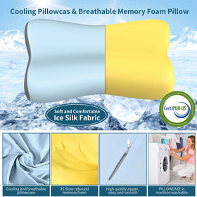 Polovo cervical pillow side profile illustrating alignment for side sleepers.