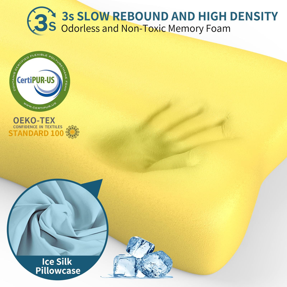 Polovo cervical pillow with two heights for personalized neck loft.