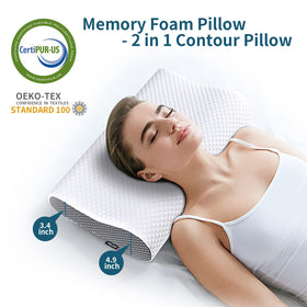 Polovo contour design with two-height option demonstrates ergonomic neck support.