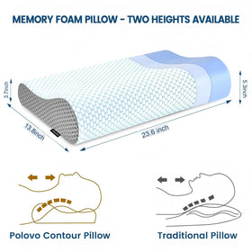 Polovo neck pillow with ergonomic contour supports head and spine.