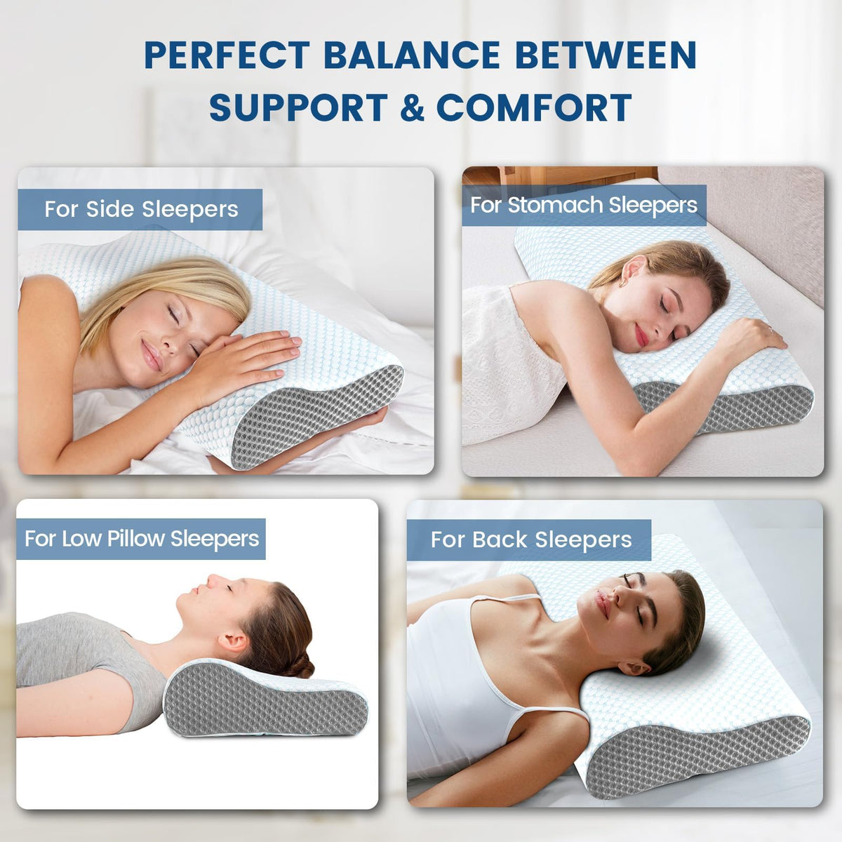 Removable machine-washable cover keeps Polovo pillow fresh and breathable.