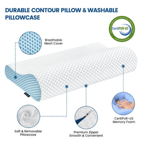 Polovo cervical pillow supports neck curve for better posture.
