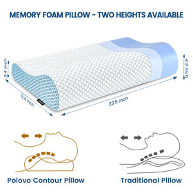 Polovo neck pillow shows side-sleep ergonomic height option for comfort.