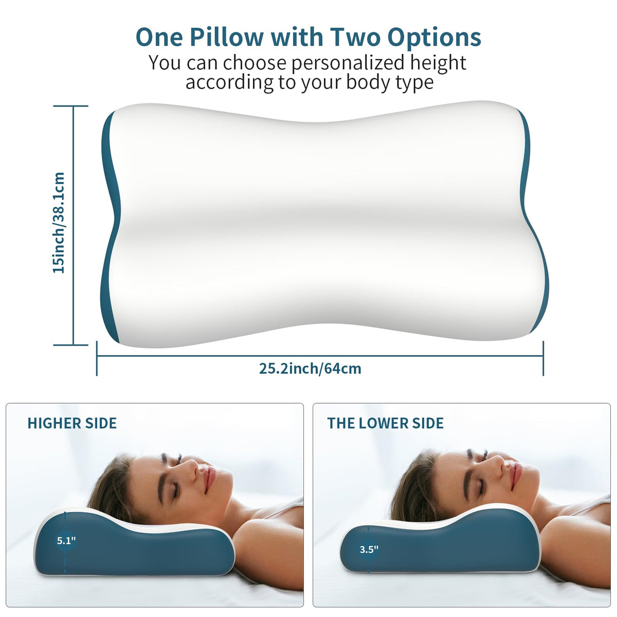Polovo removable washable pillowcase simplifies care and keeps things fresh.