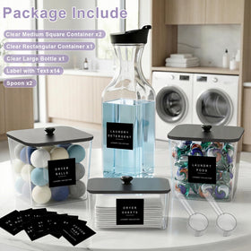 POLRAI laundry detergent dispenser keeps bottles tidy and clutter-free.