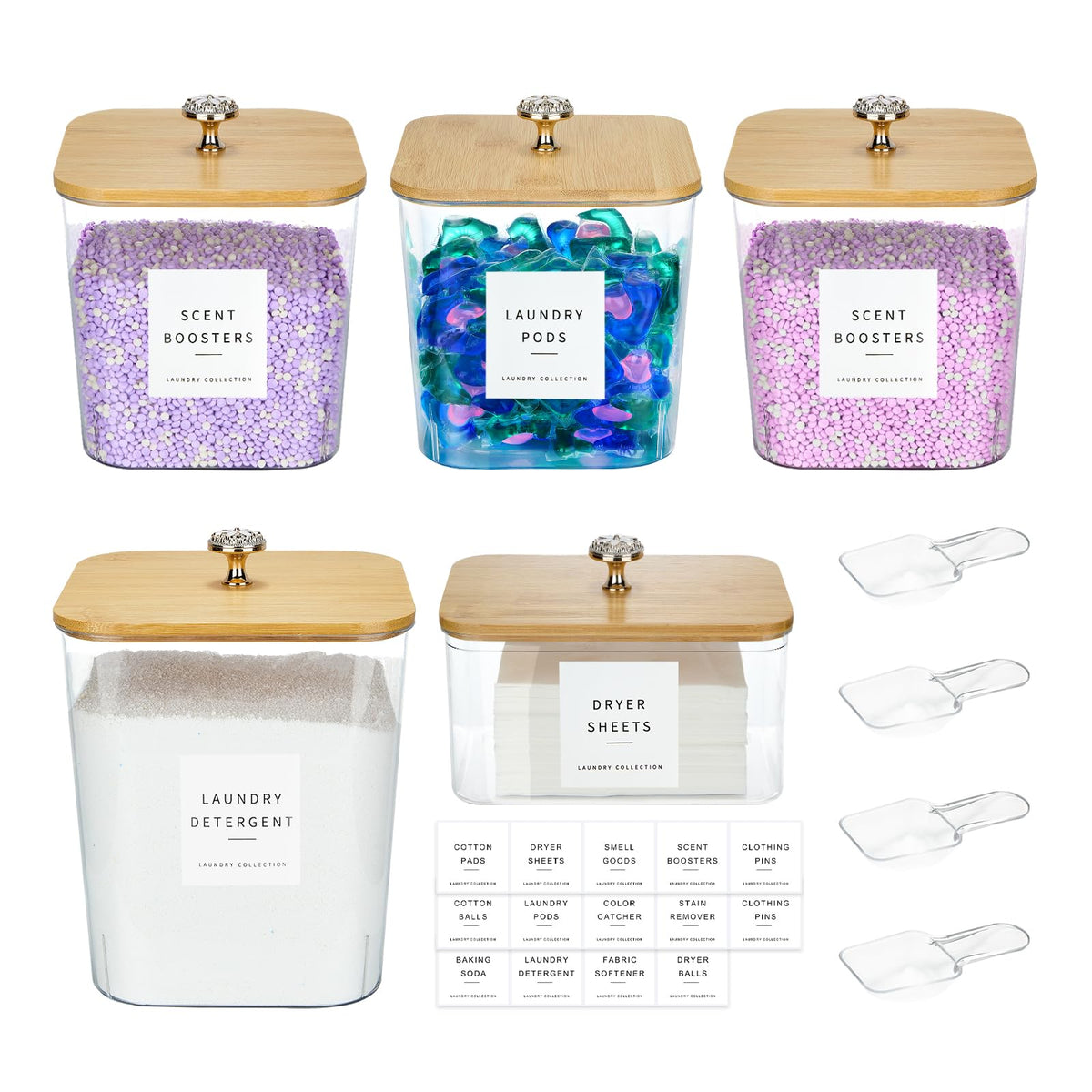 POLRAI laundry pod containers set for clear visibility and organized laundry space