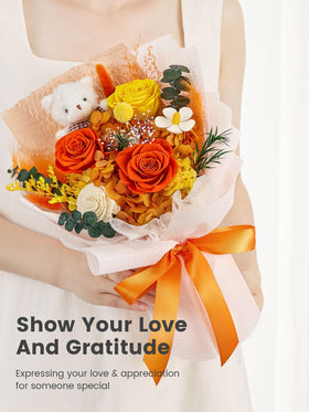 Polylove Forever Flower Bouquet preserved roses and hydrangeas handcrafted by florists.