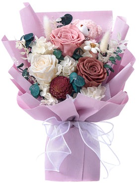 Polylove Forever Flower Bouquet with preserved roses showcases vibrant color for lasting elegance