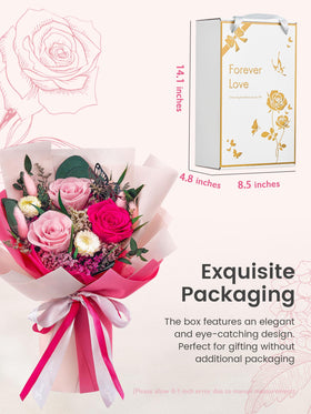 Polylove forever flowers bouquet in gift box for elegant gifting