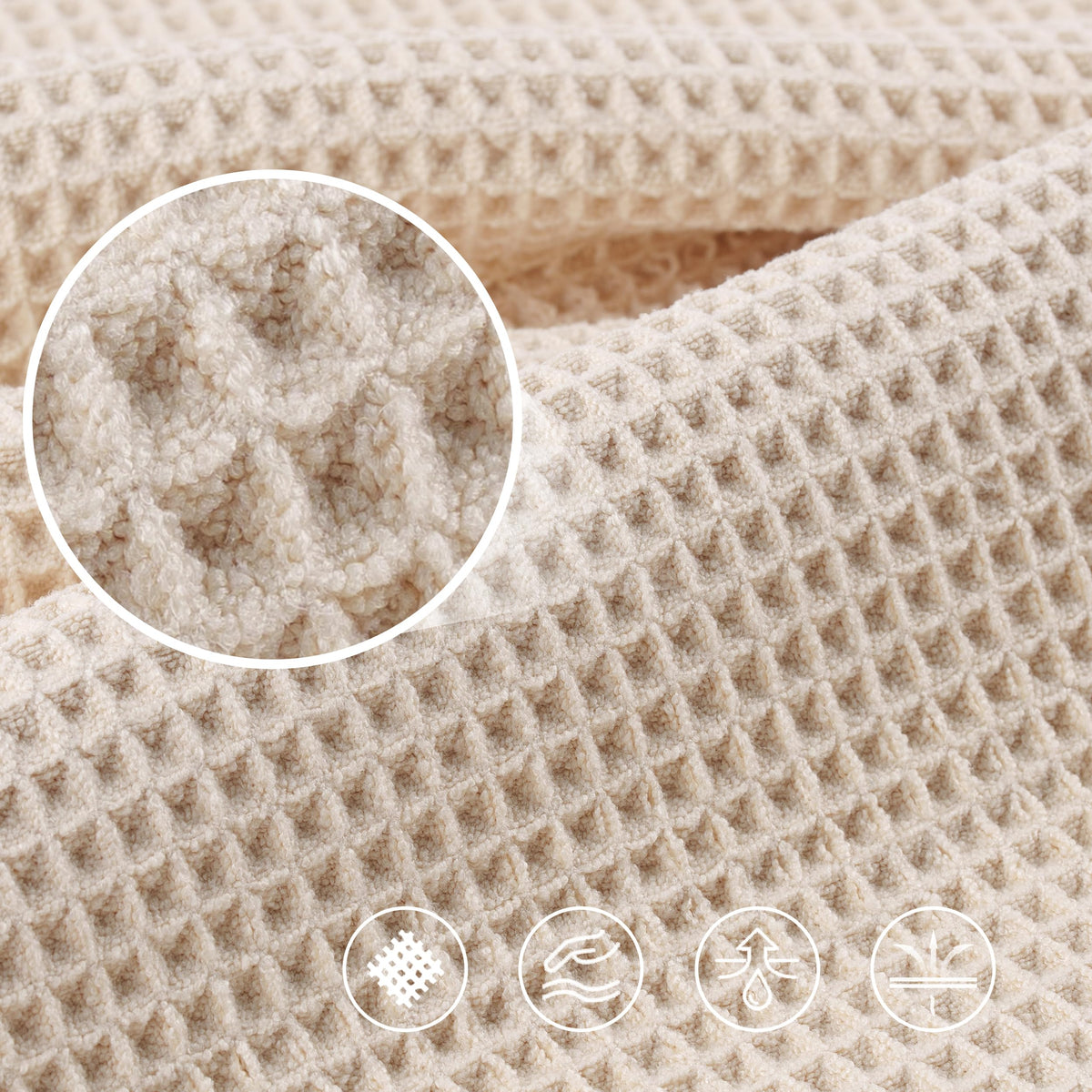 POLYTE rounded-corner design of the towel prevents snags and feels gentle.