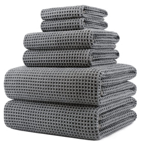 POLYTE bath towel 30x60 oversize waffle weave for rapid drying after showers