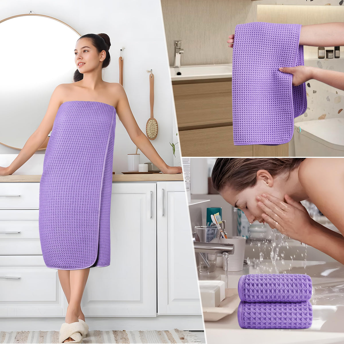 POLYTE towels folded compactly for travel and storage