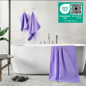 POLYTE deluxe 6-piece waffle towel set neatly displayed