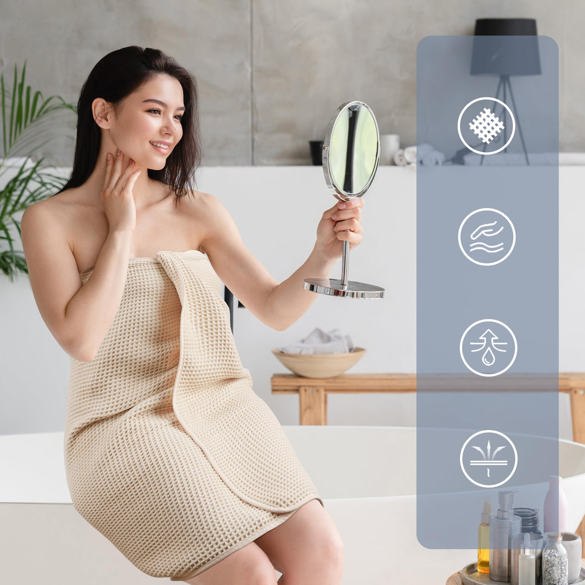 POLYTE hanging loop feature supports easy air-drying and storage.
